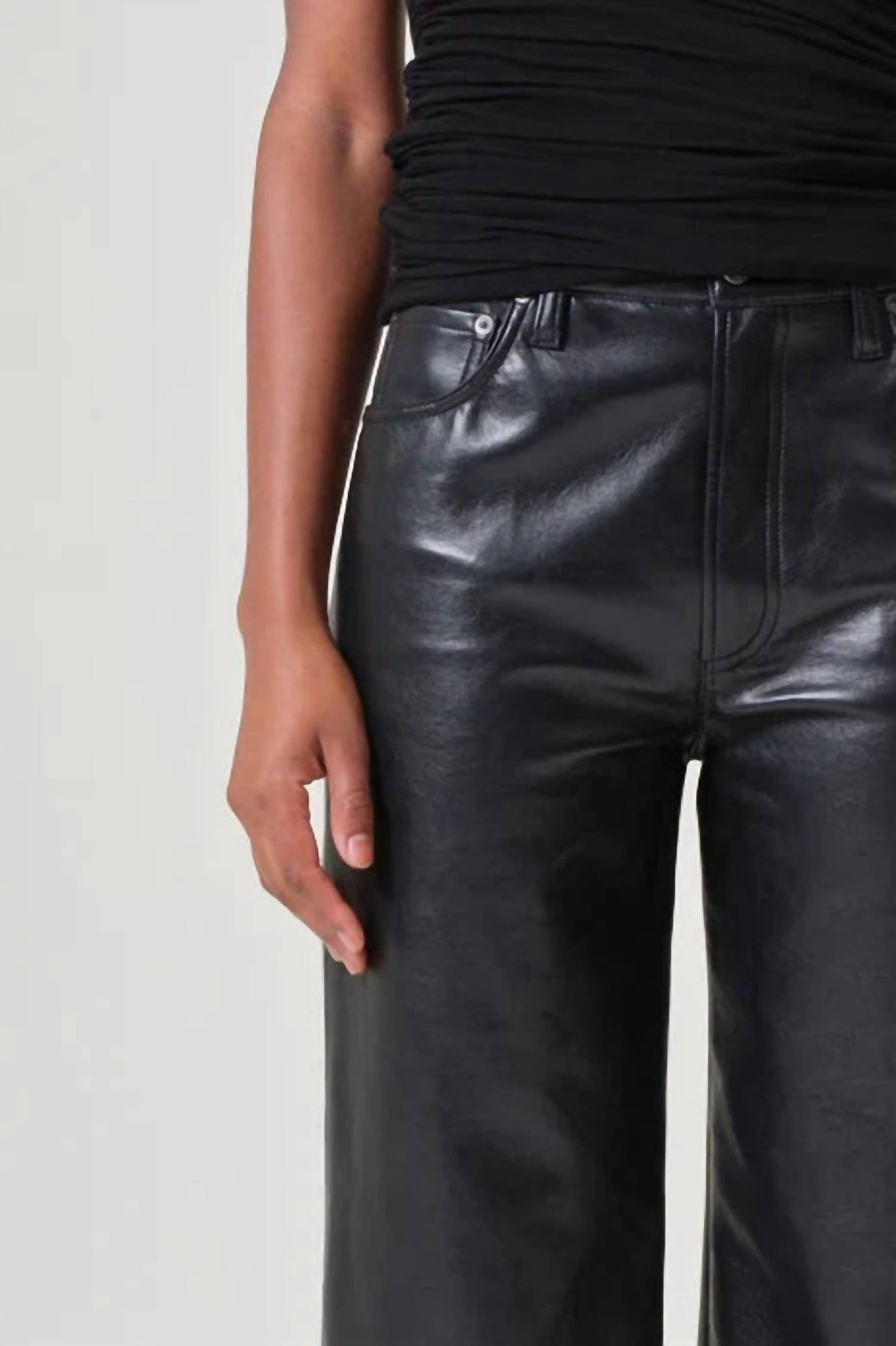 Agolde - Ren High Rise Wide Leg Recycled Leather Pants