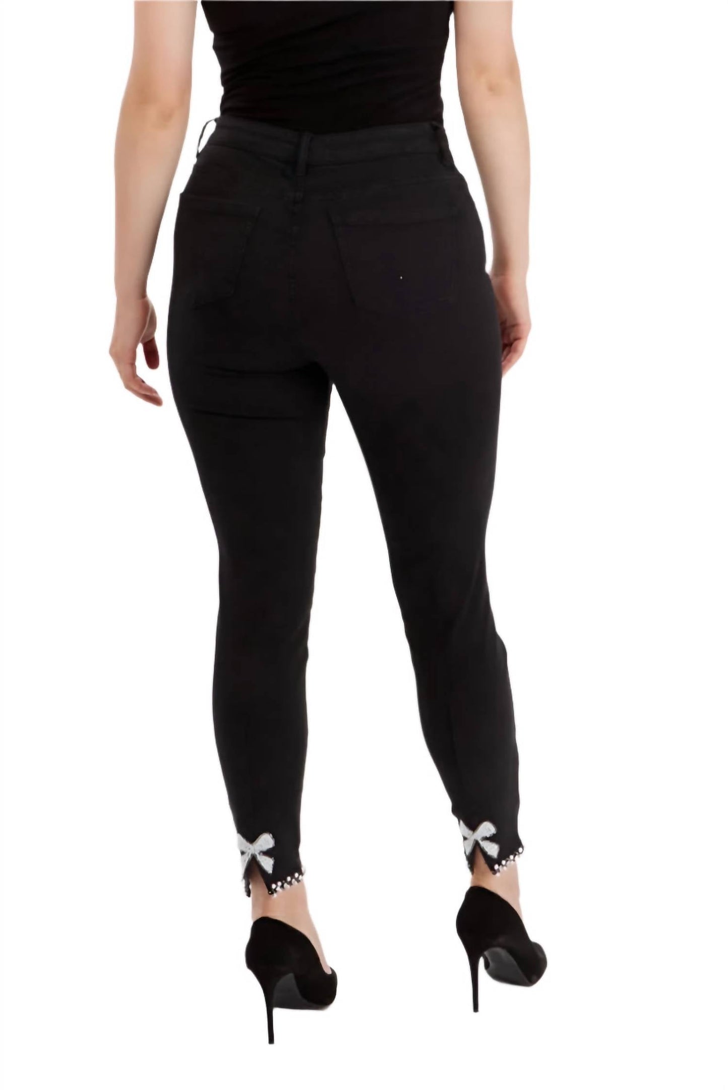 Frank Lyman - Pearl Bow Detail Slim Leg Jean