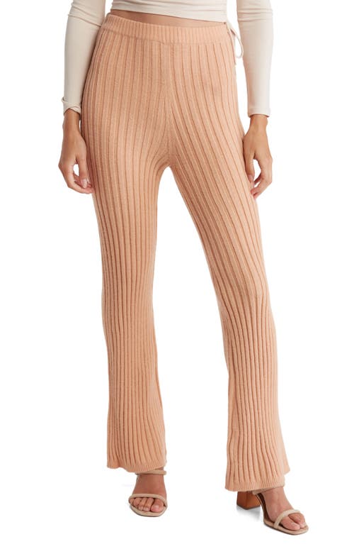 WAYF Sawyer Rib Wide Leg Pants in Peach , Size Medium