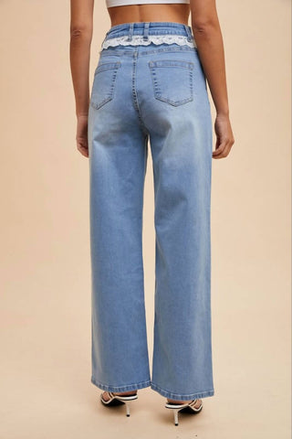 Anniewear - Lace Me Up High Rise Jeans