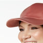 Boné de beisebol feminino de cetim, rosa, tamanho regular