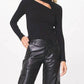 Vintage Havana - Mock Neck Cutout Top