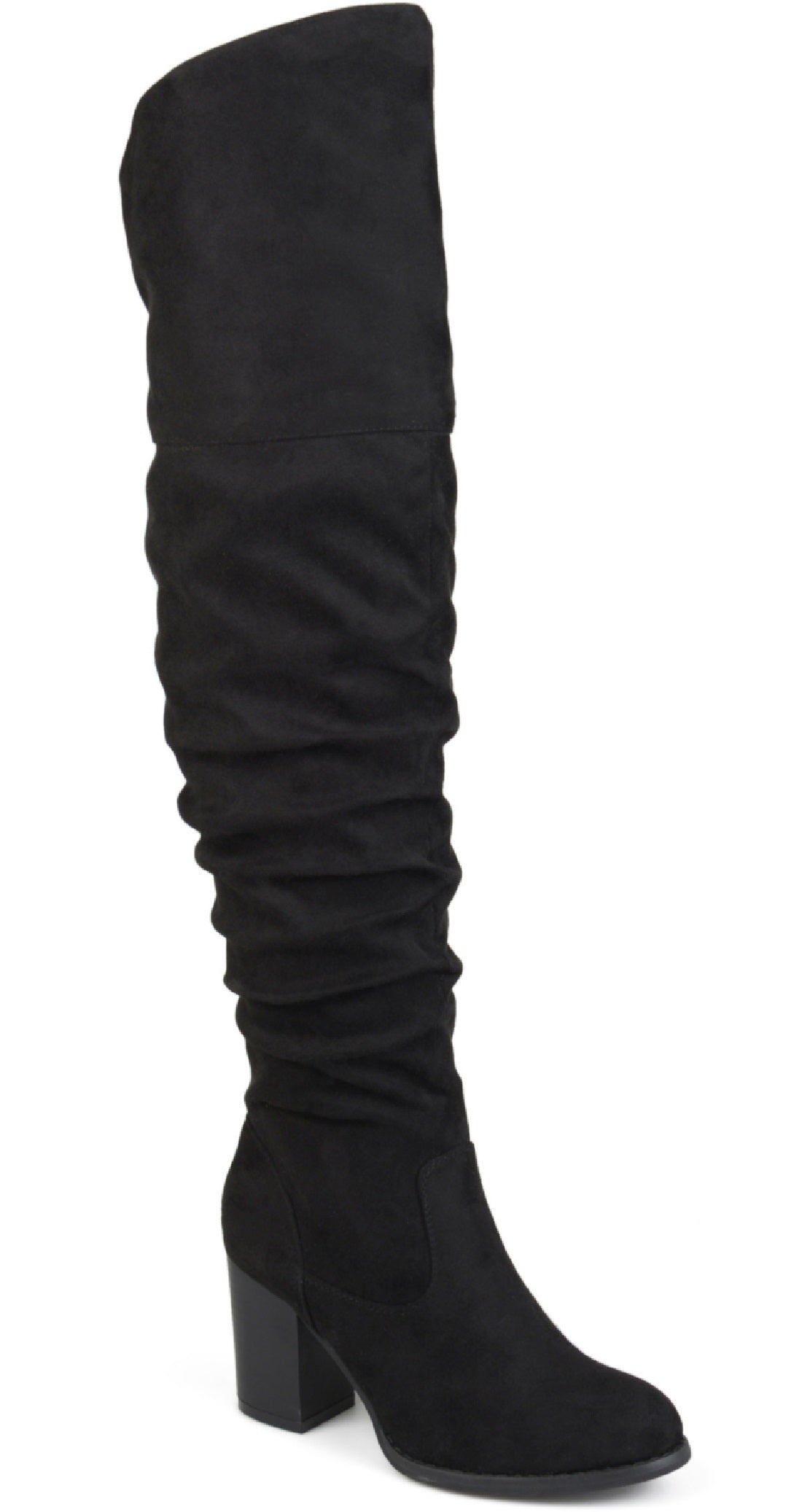 Botas de cano alto Kaison Wide Calf femininas da coleção Journee, pretas, tamanho 8,5 m