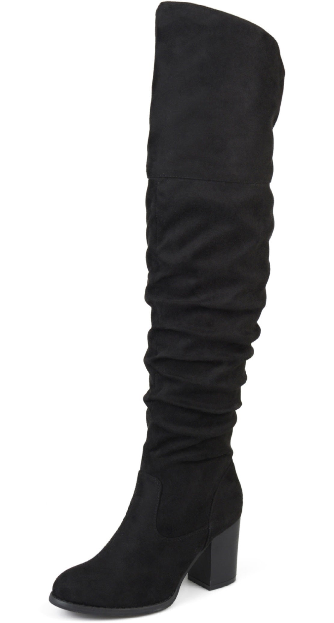 Botas de cano alto Kaison Wide Calf femininas da coleção Journee, pretas, tamanho 8,5 m