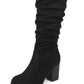 Botas de cano alto Kaison Wide Calf femininas da coleção Journee, pretas, tamanho 8,5 m