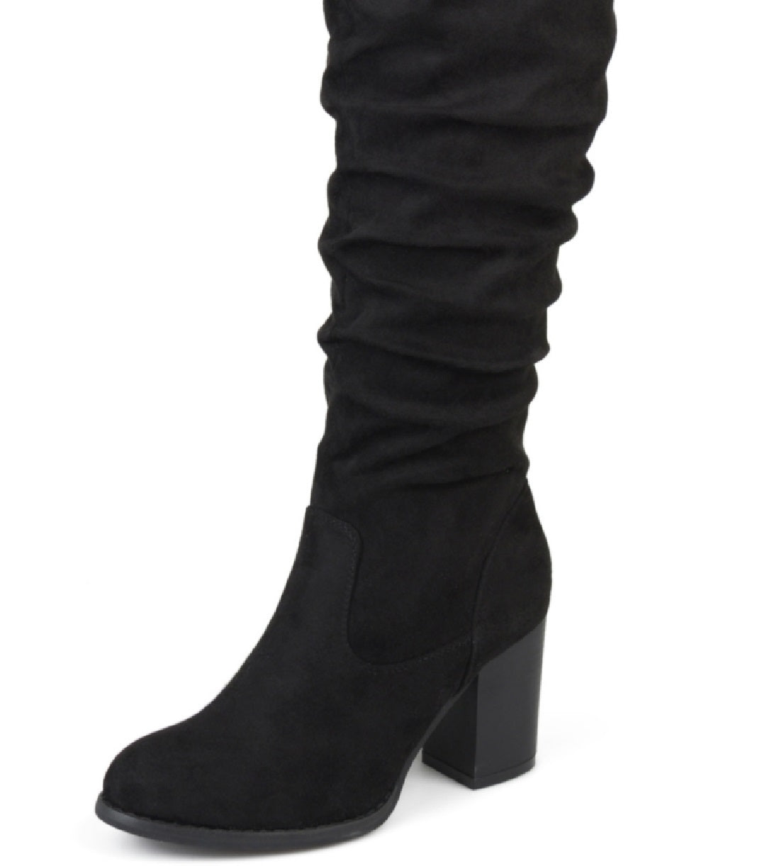 Botas de cano alto Kaison Wide Calf femininas da coleção Journee, pretas, tamanho 8,5 m