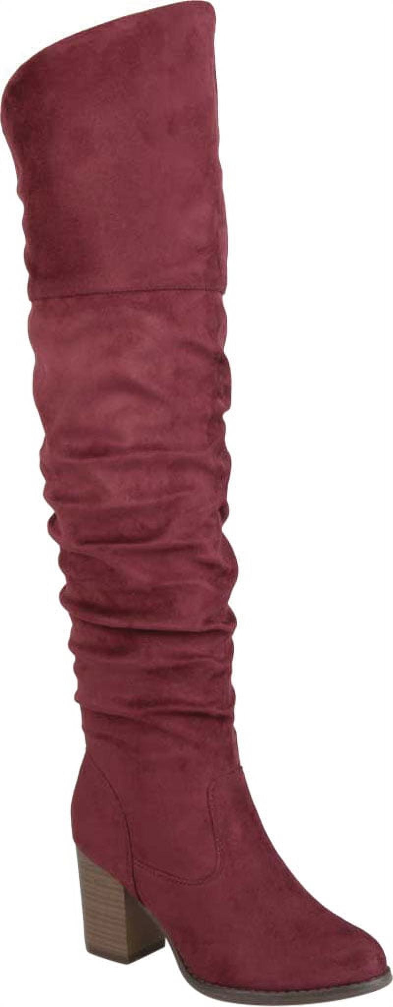 Botas de cano largo Kaison da coleção Journee para mulheres, vermelhas, tamanho 8M