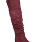 Botas de cano largo Kaison da coleção Journee para mulheres, vermelhas, tamanho 8M