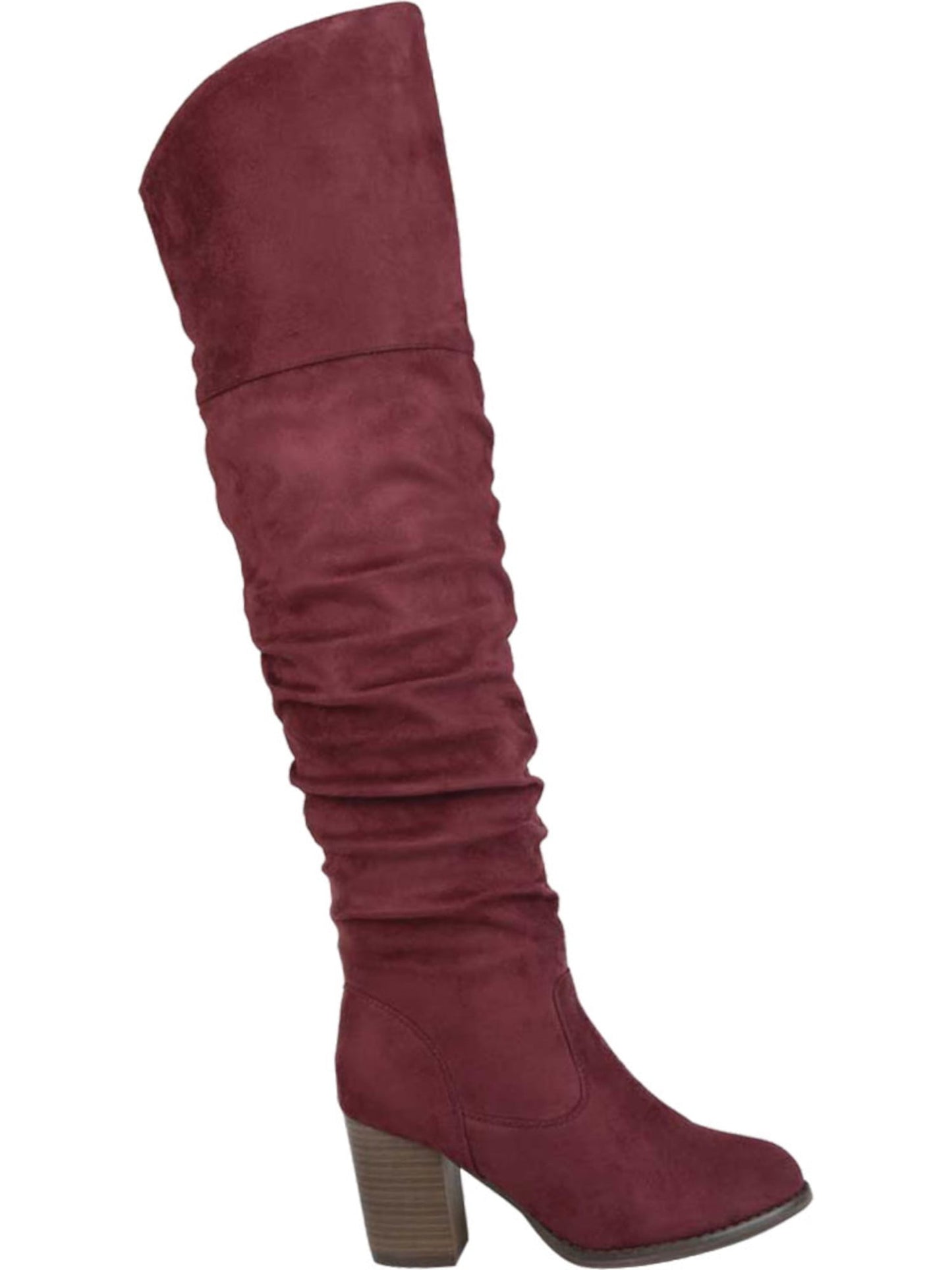 Botas de cano largo Kaison da coleção Journee para mulheres, vermelhas, tamanho 8M