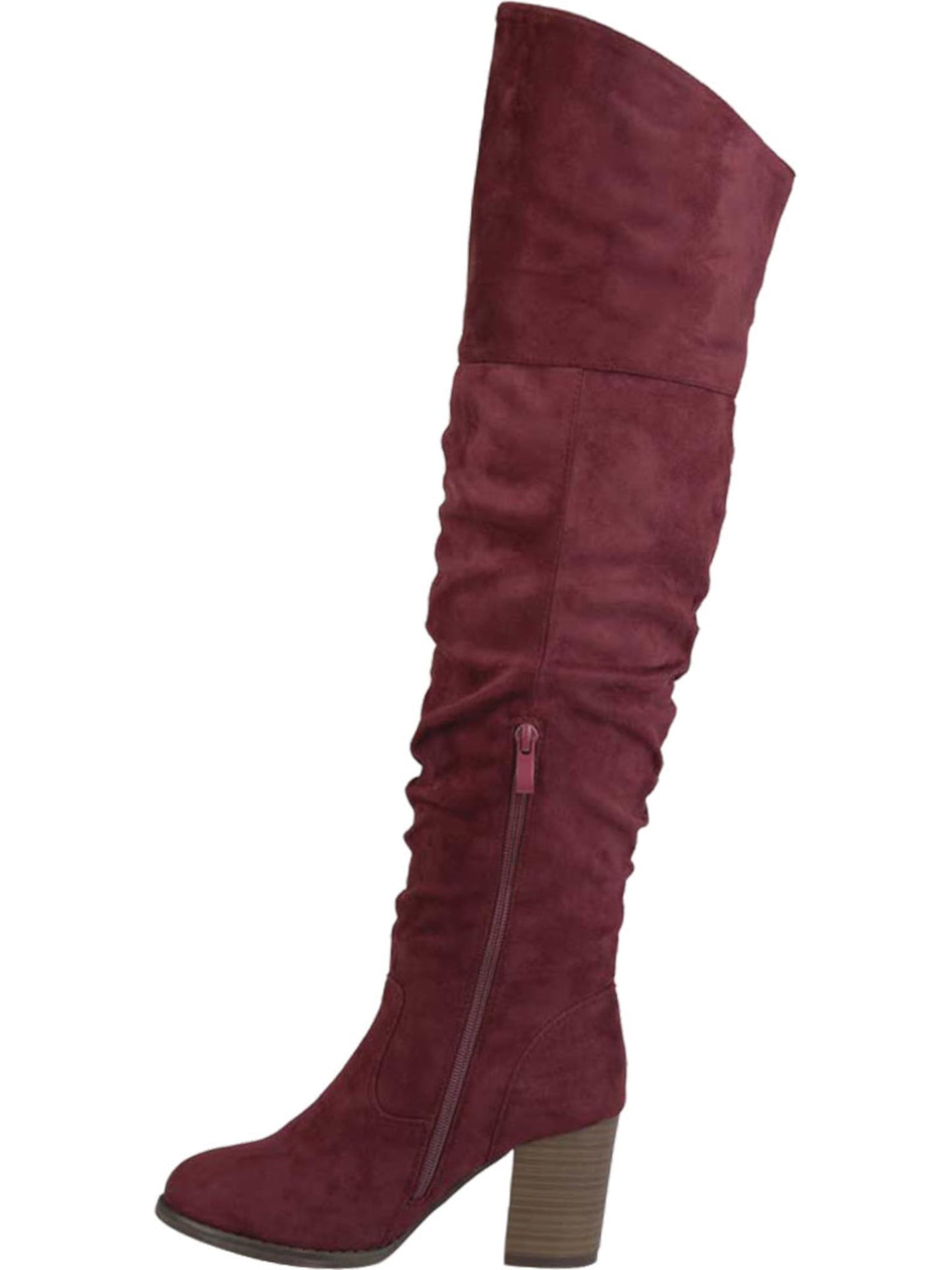 Botas de cano largo Kaison da coleção Journee para mulheres, vermelhas, tamanho 8M