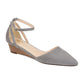 Sapatos femininos Journee Collection Arkie Sliver Wedges, cinza, tamanho 7,5 m