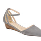 Sapatos femininos Journee Collection Arkie Sliver Wedges, cinza, tamanho 7,5 m