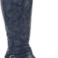 Bota feminina Journee Collection extra larga na altura do joelho, azul, tamanho 7,5 M