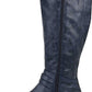 Bota feminina Journee Collection extra larga na altura do joelho, azul, tamanho 7,5 M