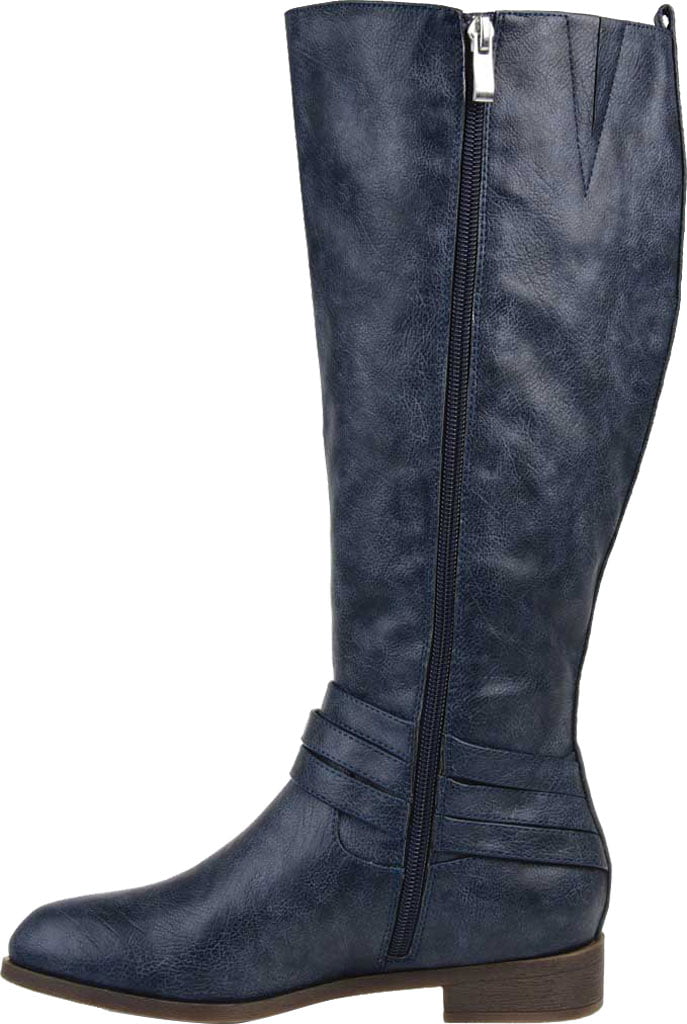 Bota feminina Journee Collection extra larga na altura do joelho, azul, tamanho 7,5 M