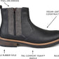 Bota Pratt Masculina Vance Co. Preta Tamanho 12 W