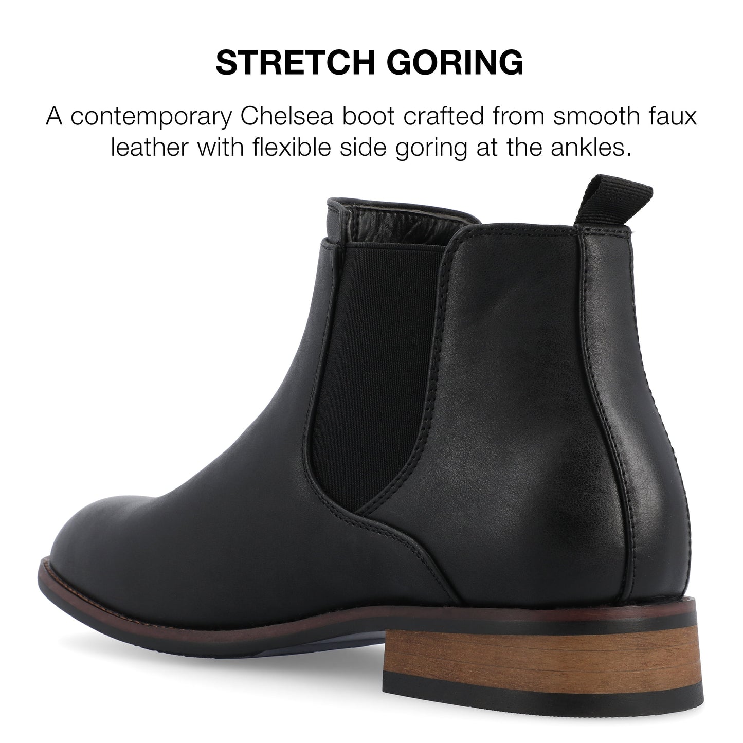 Bota social masculina Landon da Vance Co., preta, tamanho 11