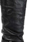 Bota feminina Journee Collection de cano largo, preta, tamanho 8