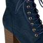 Botas femininas Baylor com cadarço Journee Collection, azuis, tamanho 6