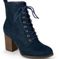 Botas femininas Baylor com cadarço Journee Collection, azuis, tamanho 6