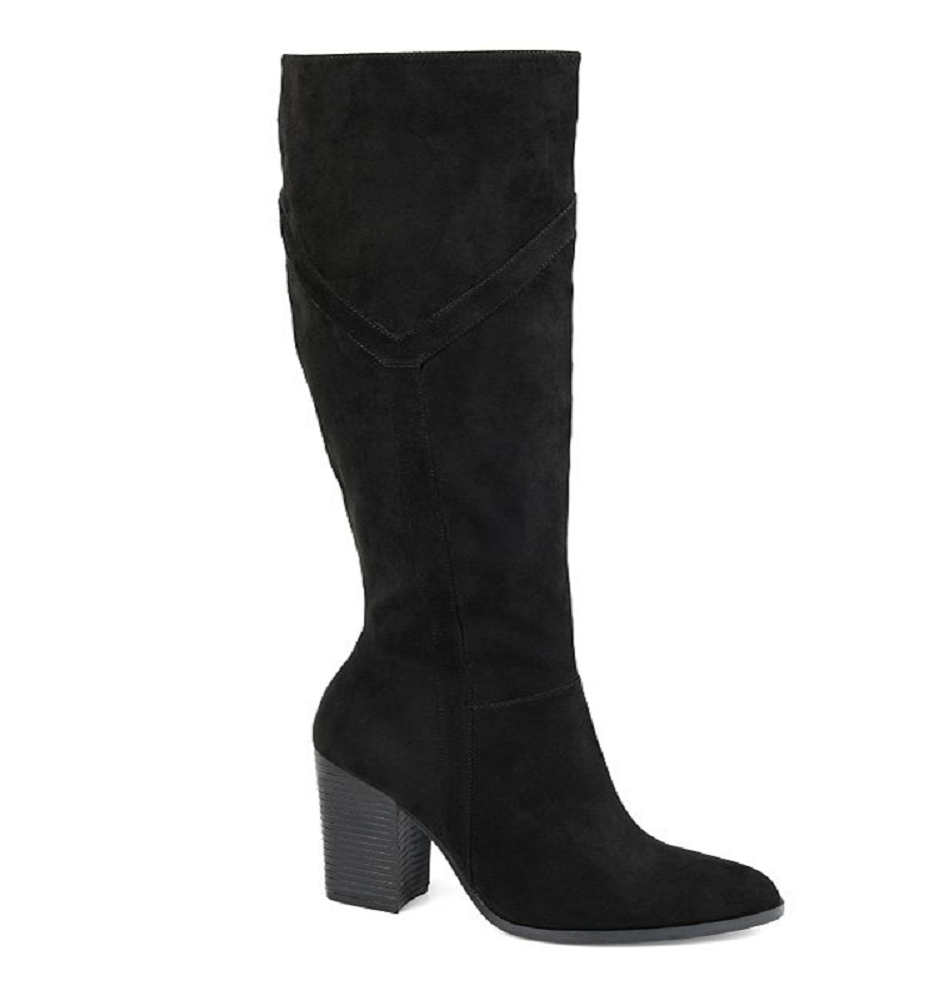Botas femininas Journee Collection Kyllie Wide Calf, pretas, tamanho 7,5 m