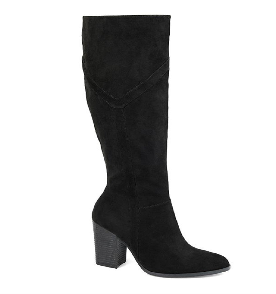 Botas femininas Journee Collection Kyllie Wide Calf, pretas, tamanho 7,5 m