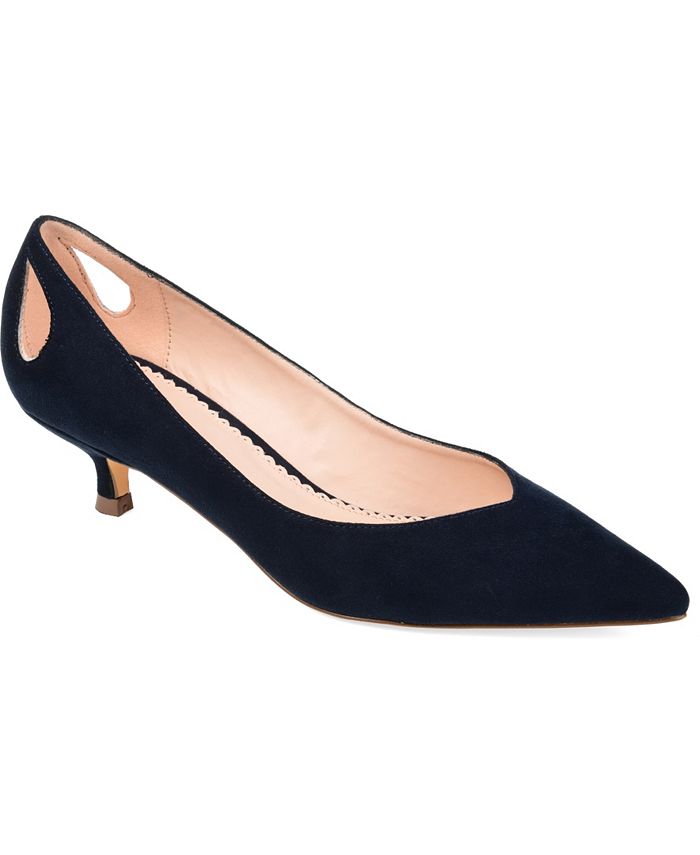 Sapatos femininos Journee Collection Goldie Kitten Heel, pretos, tamanho 8 M
