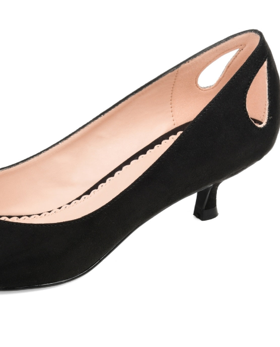 Sapatos femininos Journee Collection Goldie Kitten Heel, pretos, tamanho 8,5 M