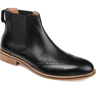 Bota Chelsea Thomas &amp; Vine Watson Wingtip Masculina Preta Tamanho 9,5M
