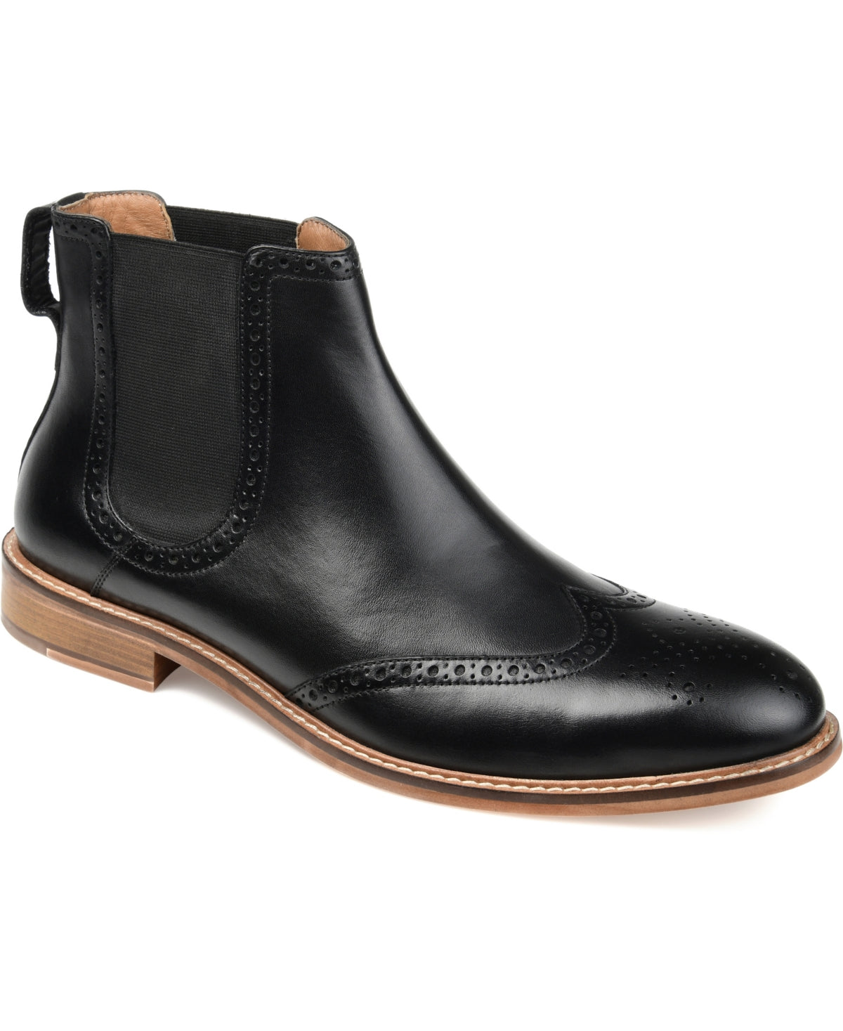 Bota Chelsea Watson Wingtip Masculina Thomas &amp; Vine Preta Tamanho 10,5 M