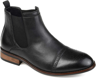 Bota Chelsea Vance Co. Masculina com Biqueira Cap Toe Preta Tamanho 9 M