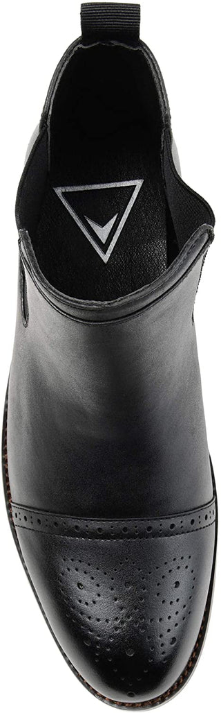 Bota Chelsea Vance Co. Masculina com Biqueira Cap Toe Preta Tamanho 9 M