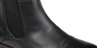 Bota Chelsea Vance Co. Masculina com Biqueira Cap Toe Preta Tamanho 9 M