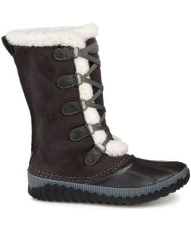 Botas de neve femininas Journee Collection, bicolor, à prova d'água, com cadarço, bico redondo, cinza, tamanho 10 M