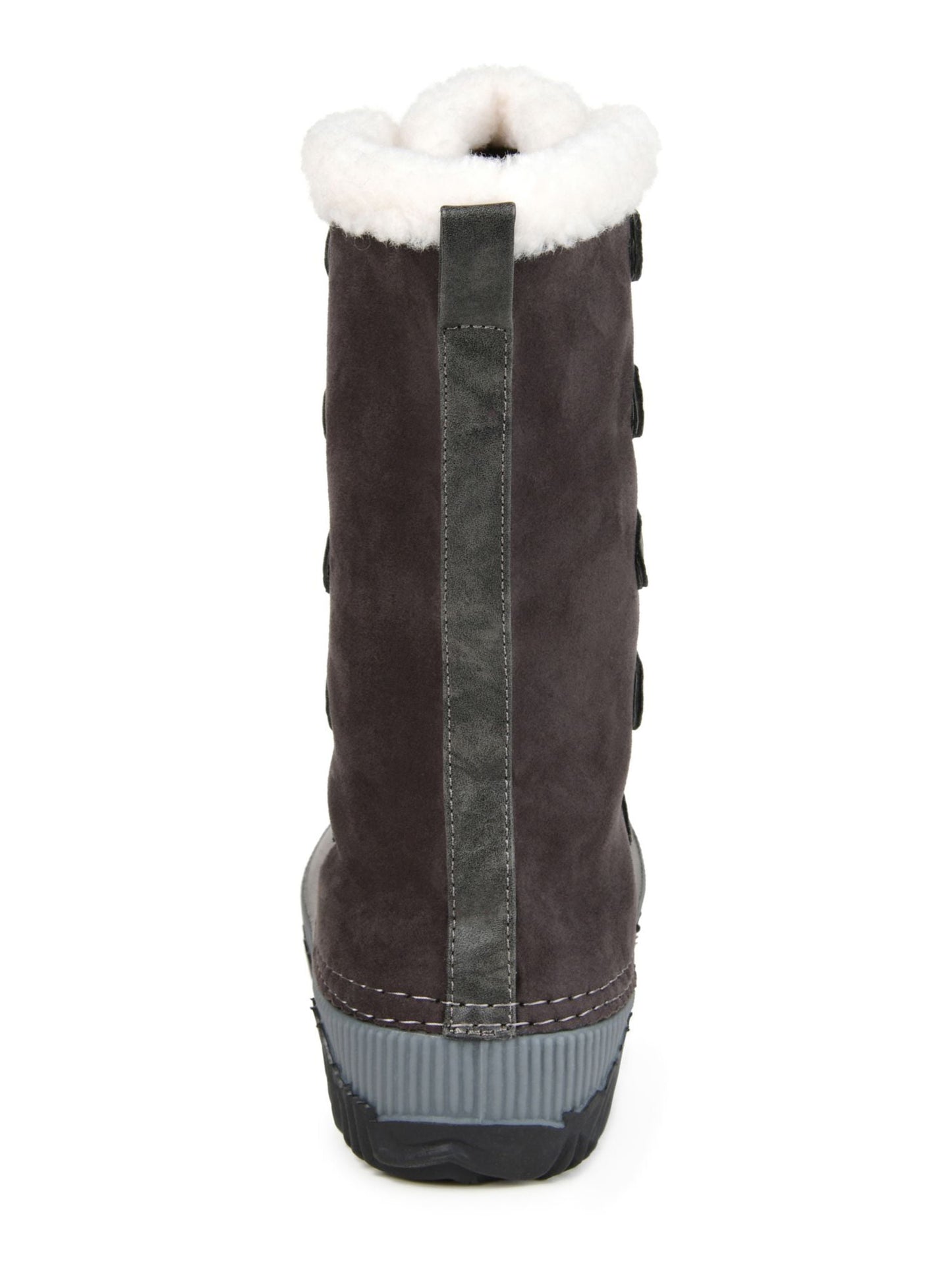 Botas de neve femininas Journee Collection, bicolor, à prova d'água, com cadarço, bico redondo, cinza, tamanho 10 M