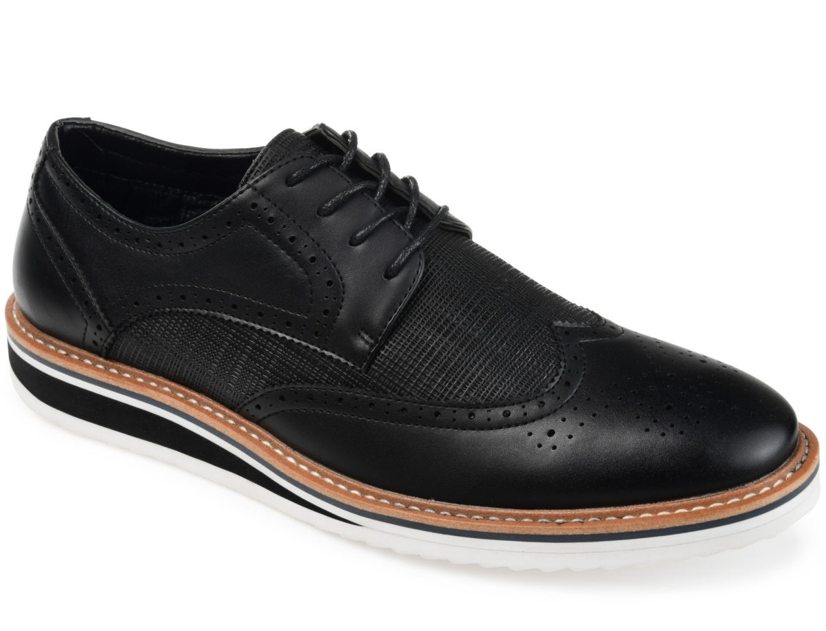 Tênis Derby Wingtip Warrick Masculino Vance Co. Preto Tamanho 9 M