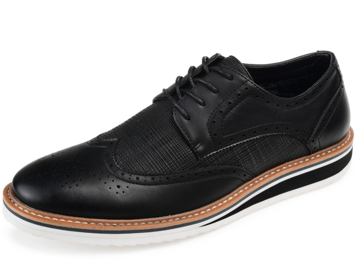 Tênis Derby Wingtip Warrick Masculino Vance Co. Preto Tamanho 9 M
