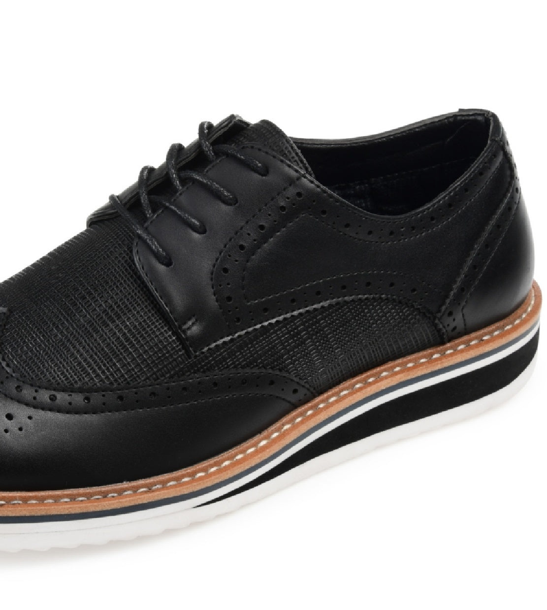 Tênis Derby Wingtip Warrick Masculino Vance Co. Preto Tamanho 9 M