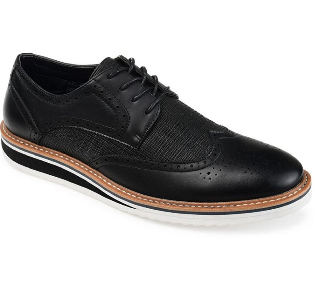 Tênis Derby Wingtip Warrick Masculino Vance Co. Preto Tamanho 9,5M