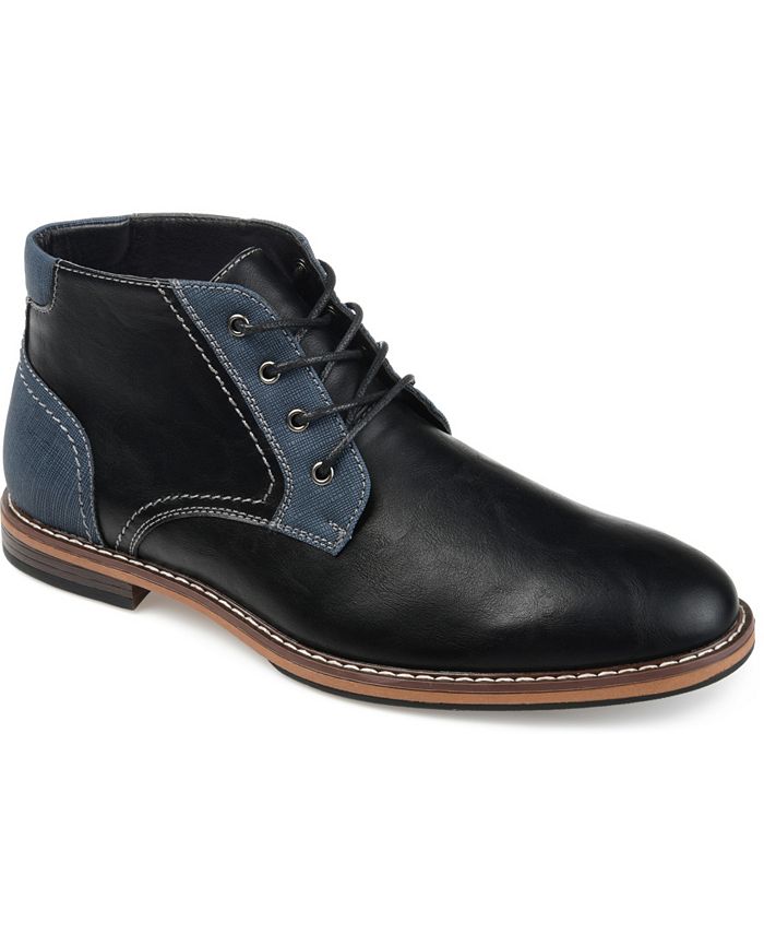 Botas Chukka Franco Plain Toe Masculinas Vance Co., Pretas, Tamanho 11 M