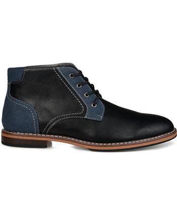 Botas Chukka Franco Plain Toe Masculinas Vance Co., Pretas, Tamanho 11 M