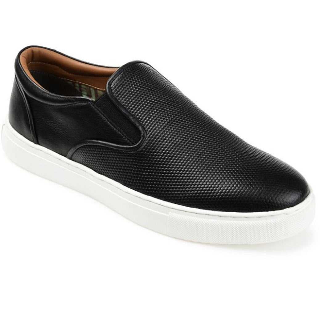 Tênis masculino Thomas &amp; Vine Conley Slip On de couro, preto, tamanho 10 M