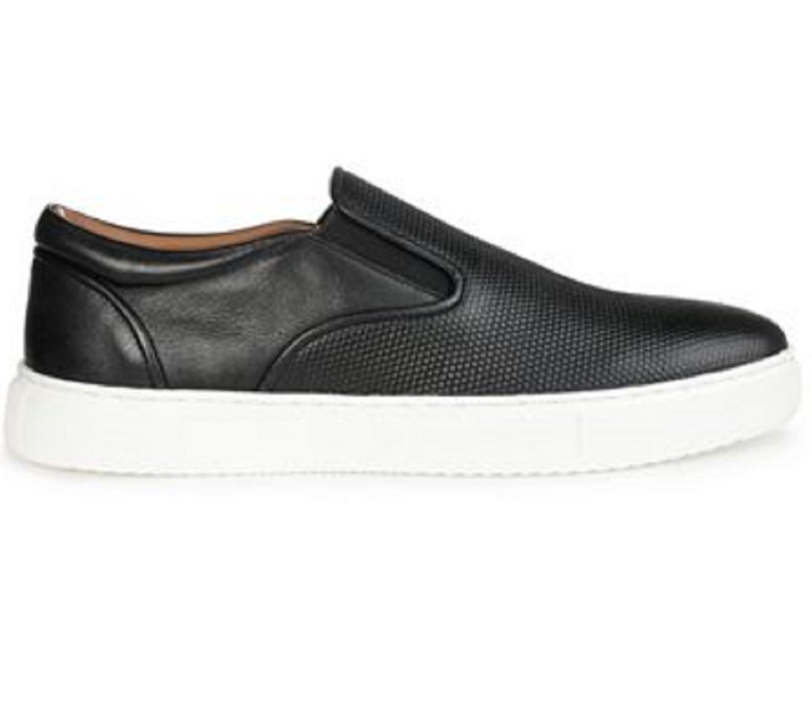 Tênis masculino Thomas &amp; Vine Conley Slip On de couro, preto, tamanho 10 M
