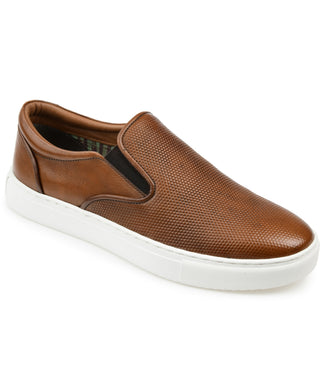 Tênis masculino Thomas &amp; Vine Conley Slip On de couro marrom, tamanho 9 M
