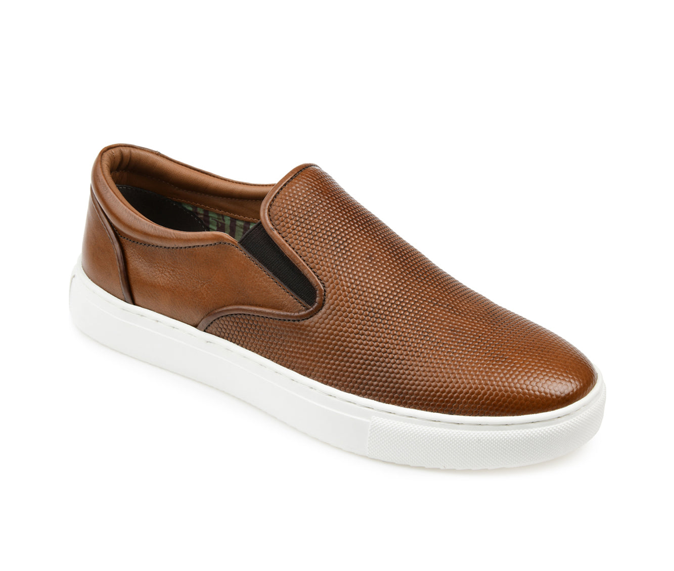 Tênis masculino Thomas &amp; Vine Conley Slip-On de couro marrom, tamanho 13 M