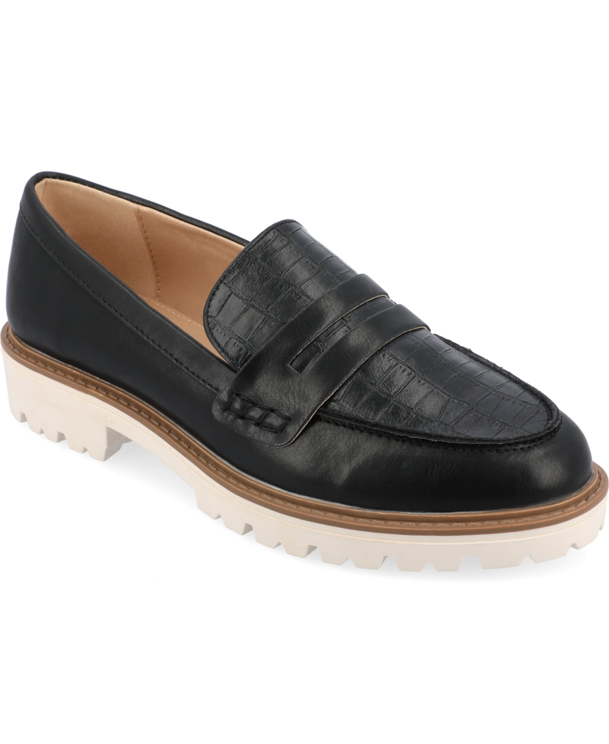 Sapatos mocassim Kenly femininos Journee Collection, pretos, tamanho 8 M