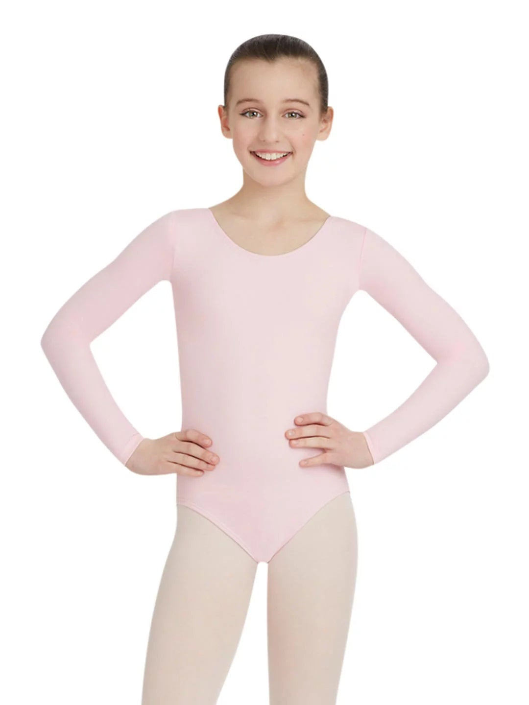 Collant de manga comprida feminino Capezio rosa tamanho pequeno