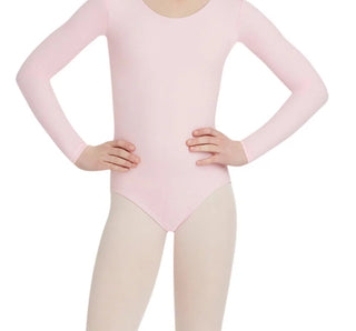 Collant de manga comprida feminino Capezio rosa tamanho pequeno