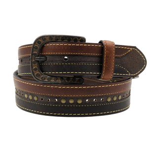 Lejon Leather Goods - Cinto masculino vintage Bison Rowan com mistura de cores, fabricado nos EUA