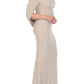 Joseph Ribkoff - Pleated Drape Back Evening Dress